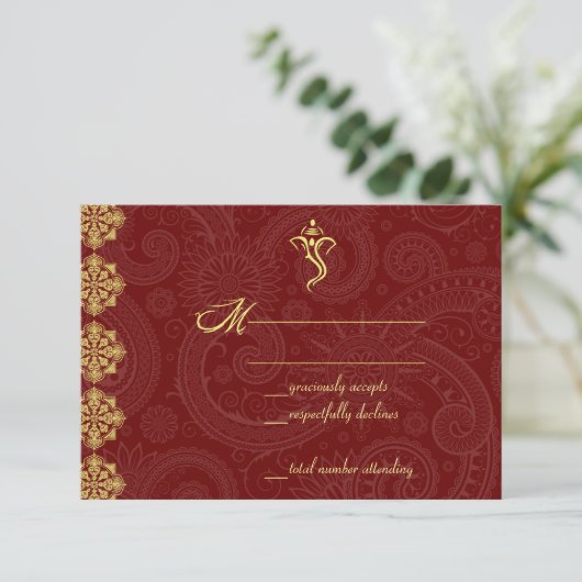 Vinayaka Wedding RSVP-kaarten RSVP Kaartje (Staand voorkant)