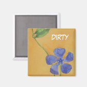 "Vinca" Dish Washer status Floral Magnet Magneet (Voorkant / Achterkant)