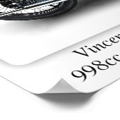 Vincent Black Shadow Motorcycle - Afdrukformaat A3 Poster (Hoek)