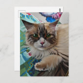 Vincent Cat Gogh Briefkaart (Voorkant / Achterkant)