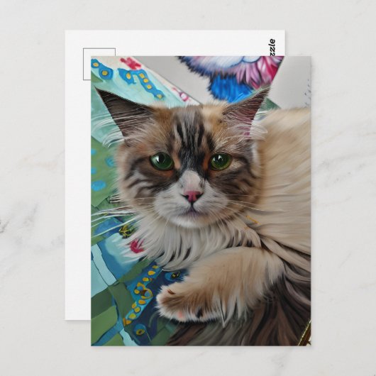 Vincent Cat Gogh Briefkaart (Voorkant / Achterkant)