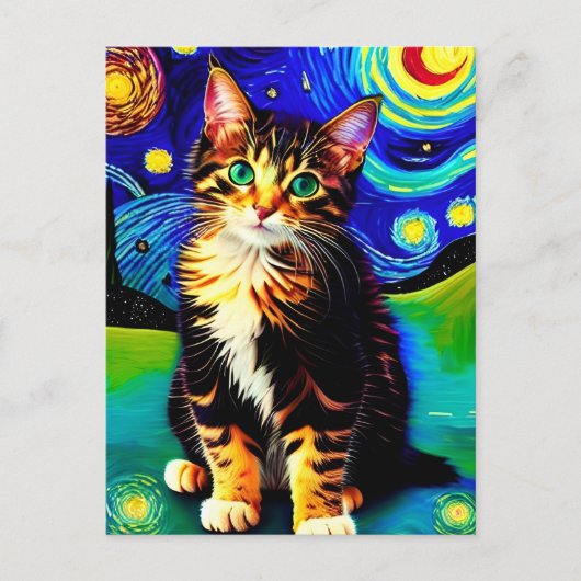 Vincent Cat Gogh Briefkaart (Voorkant)