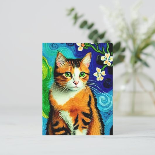 Vincent Cat Gogh Briefkaart (Staand voorkant)