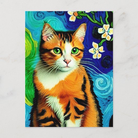 Vincent Cat Gogh Briefkaart (Voorkant)