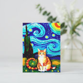 Vincent Cat Gogh Briefkaart (Staand voorkant)