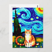 Vincent Cat Gogh Briefkaart (Voorkant / Achterkant)