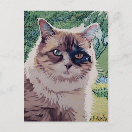 Vincent Cat Gogh Briefkaart (Voorkant)