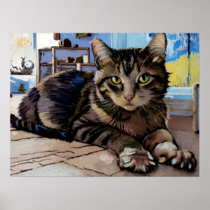 Vincent Cat Gogh Poster