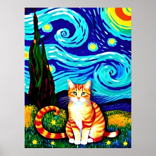 Vincent Cat Gogh Poster (Voorkant)