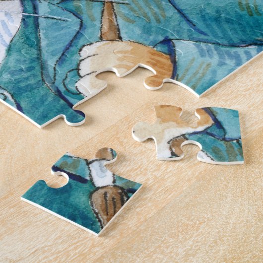 Vincent le chat, nuit étoilée charrient le puzzle (Côté)