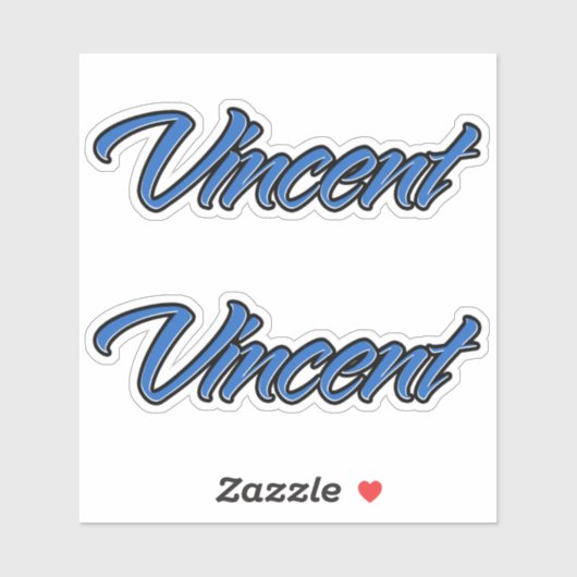 Vincent Name blue Aufkleber Sticker Stickerset (Vel)