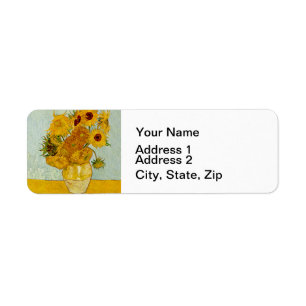 Vincent Van Gogh 12 Zonnebloemen Impressionist Etiket