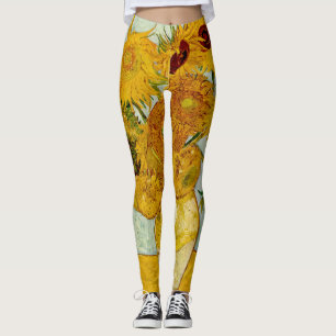 Vincent Van Gogh 12 Zonnebloemen Impressionist Leggings