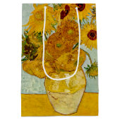 Vincent van Gogh 12 Zonnebloemen impressionist Medium Cadeauzakje (Achterkant)