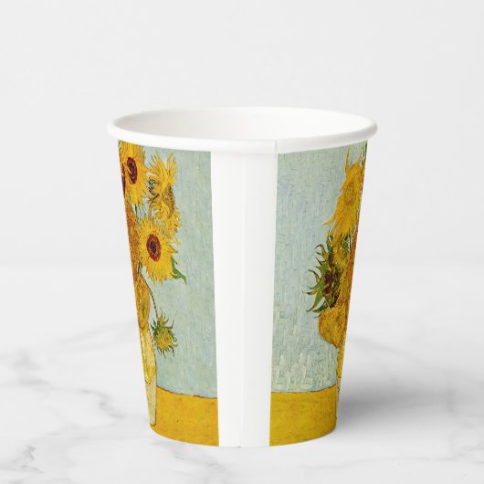 Vincent van Gogh 12 Zonnebloemen impressionist Papieren Bekers (Rechts)
