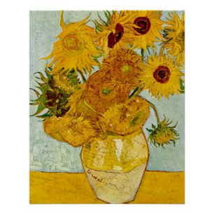 Vincent Van Gogh 12 Zonnebloemen Impressionist Perfect Poster