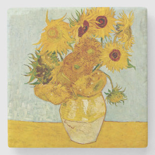 Vincent van Gogh 12 Zonnebloemen impressionist Stenen Onderzetter