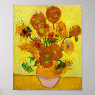 Vincent Van Gogh 15 zonnebloemen in een Vase Art Poster