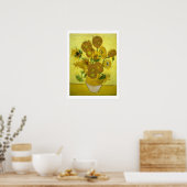 Vincent Van Gogh 15 zonnebloemen in een Vase Post Poster (Keuken)