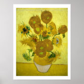 Vincent Van Gogh 15 zonnebloemen in een Vase Post Poster (Voorkant)