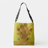 Vincent Van Gogh 15 zonnebloemen schilderen Crossbody Tas (Achterkant)