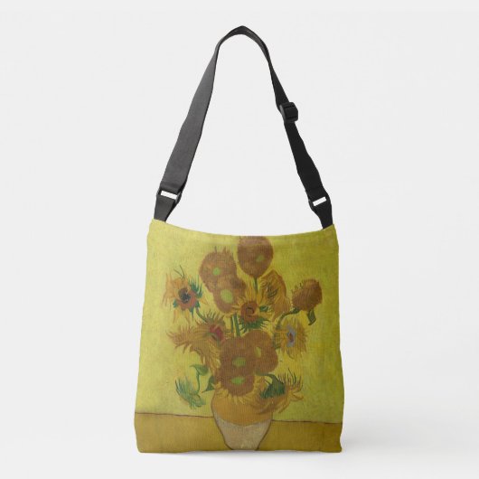Vincent Van Gogh 15 zonnebloemen schilderen Crossbody Tas (Voorkant)