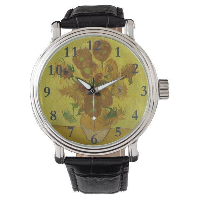 Vincent Van Gogh 15 zonnebloemen schilderen Horloge (Voorkant)