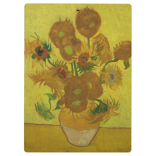 Vincent Van Gogh 15 zonnebloemen schilderen Klembord (Achterkant)