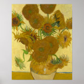 Vincent Van Gogh 15 zonnebloemen schilderen Poster (Voorkant)