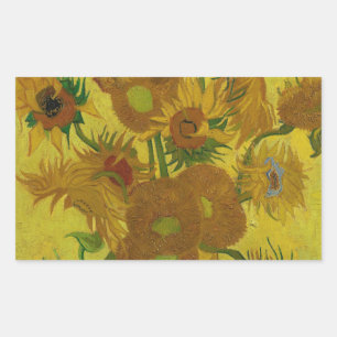 Vincent Van Gogh 15 zonnebloemen schilderen Rechthoekige Sticker