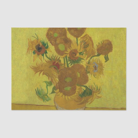 Vincent Van Gogh 15 zonnebloemen schilderen Tissuepapier (Voorkant)