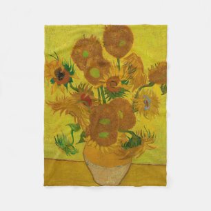 Vincent Van Gogh 15 Zonnebloemen Schilderij Fleece Deken