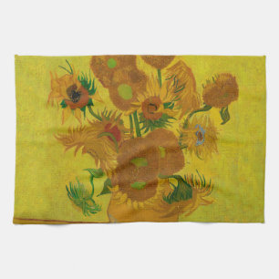 Vincent Van Gogh 15 Zonnebloemen Schilderij Theedoek