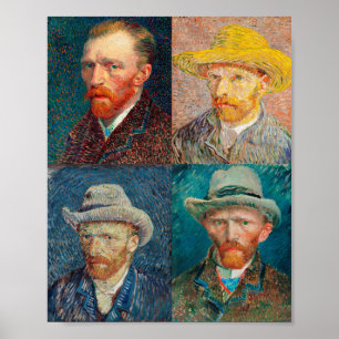 Vincent Van Gogh 1887 Self Portrait Collage Poster