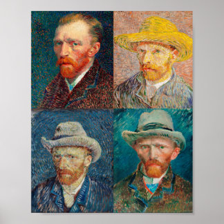 Vincent Van Gogh 1887 Self Portrait Collage Poster