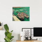 Vincent van Gogh | Aanlandingsfase met boten, 1888 Poster (Thuiskantoor)