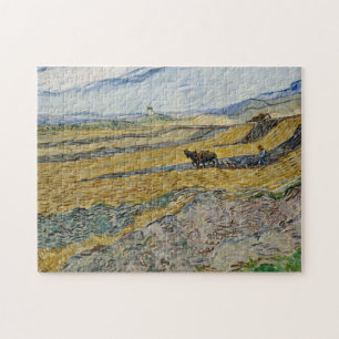 Vincent van Gogh, afgesloten veld met ploegman Legpuzzel
