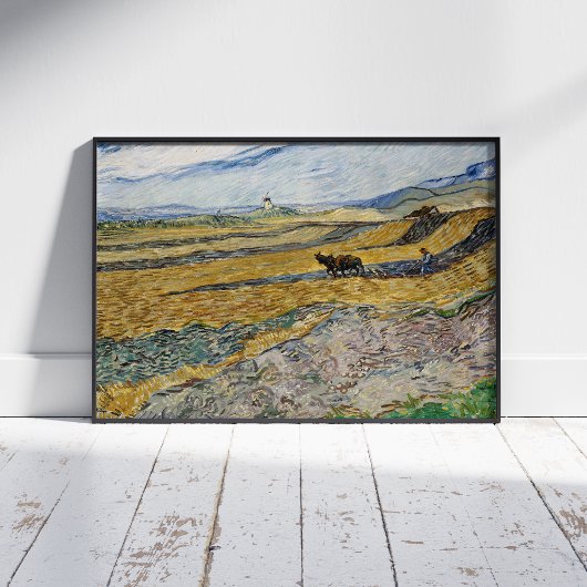 Vincent van Gogh, afgesloten veld met ploegman Poster