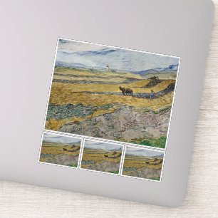 Vincent van Gogh, afgesloten veld met ploegman Sticker