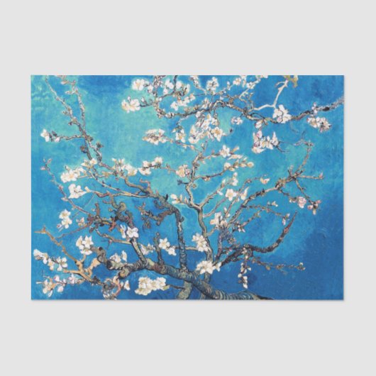 Vincent Van Gogh Almond Blossom Bright Turquoise Tissuepapier (Voorkant)
