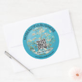 Vincent Van Gogh - Almond Blossom QR-code Ronde Sticker (Envelop)
