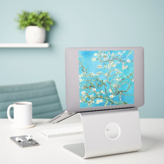 Vincent van Gogh - Almond Blossom Sticker (Laptop op bureau)