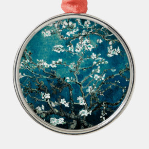 Vincent Van Gogh Almond Blossoms Dark Blauwgroen Metalen Ornament