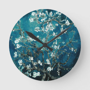 Vincent Van Gogh Almond Blossoms Dark Blauwgroen Ronde Klok