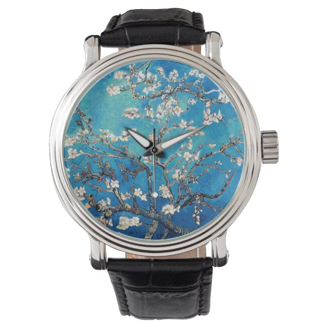 Vincent Van Gogh Amandelbloesem Kijkturquoise Horloge (Voorkant)