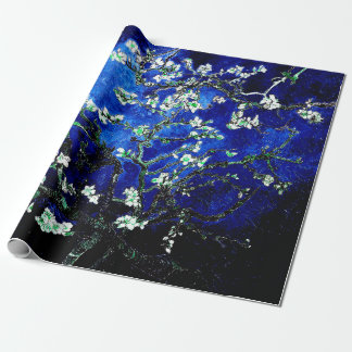 Vincent van Gogh Amandelbloesems Diep Blauw Cadeaupapier