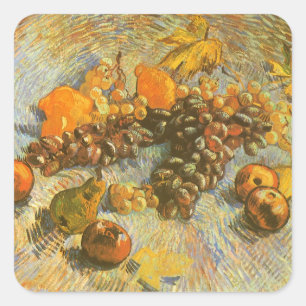 Vincent van Gogh - Appels, peren, citroenen, druiv Vierkante Sticker