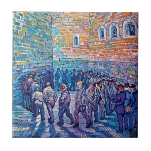 Vincent Van Gogh - Arrestanten maken een rondgang Tegeltje