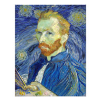 Vincent van Gogh Auto-portrait Starry Night Poster