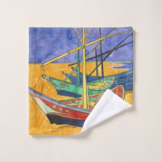 Vincent van Gogh - Bateaux de pêche sur la plage (Gant de toilette)